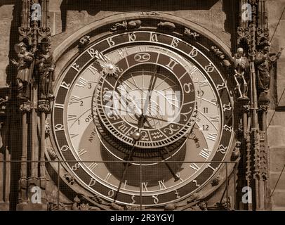 PRAGA, REPUBBLICA CECA - Orologio Astronomico nel Vecchio Municipio. Horologe. Praga Orloj. Foto Stock