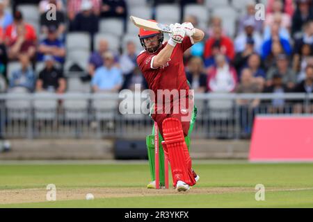 Steven Croft of Lancashire Lightning in batting action durante la partita Vitality Blast Lancashire Lightning vs Leicestershire Foxes a Old Trafford, Manchester, Regno Unito, 25th maggio 2023 (Photo by Conor Molloy/News Images) Foto Stock