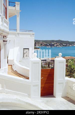 Casa. Mahon, isola di Minorca, Isole Baleari, Spagna. Foto Stock