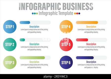 Infografica Modern Bar Business. Modello infografico con grafico a barre. Infografica astratta del business digitale. Può essere utilizzato per il processo del flusso di lavoro, business pyr Illustrazione Vettoriale