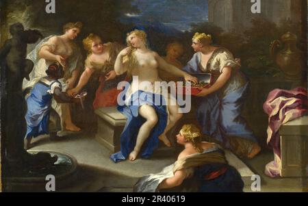 Titolo completo: La toilette di Bathsheba artista: Stile di Luca Giordano Data di creazione: Dopo il 1705 Foto Stock