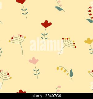 Semplice fiore semplice disegno senza cuciture Illustrazione Vettoriale