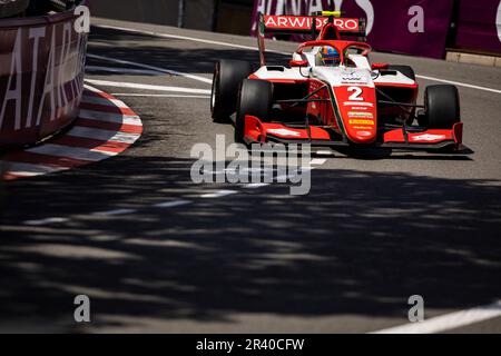 02 BEGANOVIC Dino (swe), Prema Racing, Dallara F3, azione in occasione del 3rd° round del Campionato FIA di Formula 3 2023 dal 26 al 28 maggio 2023 sul circuito di Monaco, a Monaco - Foto Julien Delfosse/DPPI Foto Stock