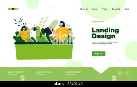 Madre e figlia di impianti di irrigazione in giardino Illustrazione Vettoriale