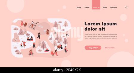 Felice gente diversa a piedi nel parco della città Illustrazione Vettoriale