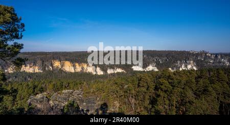 Il Bastei - famosa calamita turistica della Svizzera Sassone 3 Foto Stock