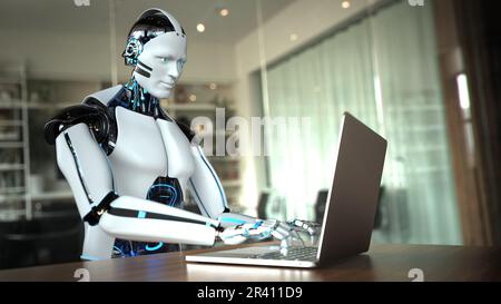 Robot di chat umanoide Foto Stock