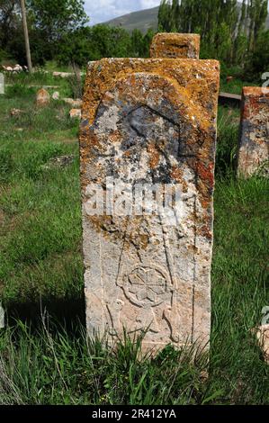 Halime Hatun Vault è un mausoleo di Seljuk situato nel distretto di Gevas, in Turchia. Foto Stock