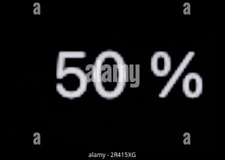 Numero di pixel bianchi: Cinquanta - 50% su sfondo nero Foto Stock