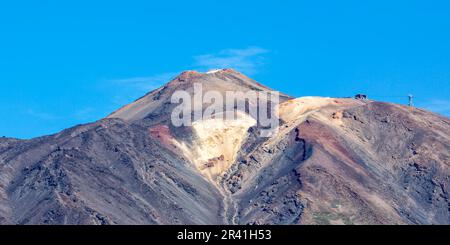 Picco del vulcano Teide sull'isola di Tenerife nelle Isole Canarie panorama montagna più alta in Spagna Foto Stock