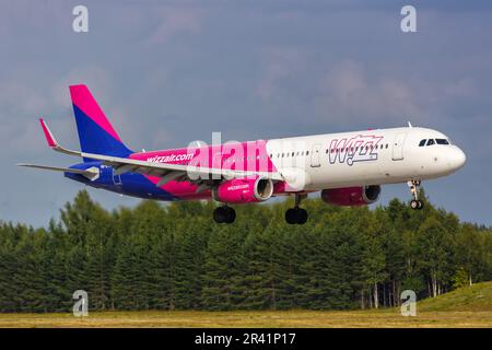 WizzAir Airbus A321 aereo aeroporto di Oslo in Norvegia Foto Stock