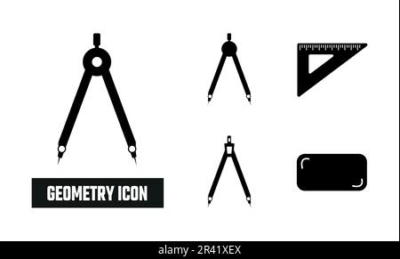 Icona riempimento geometria vettore simbolo. Icona geometria glyph nera Illustrazione Vettoriale