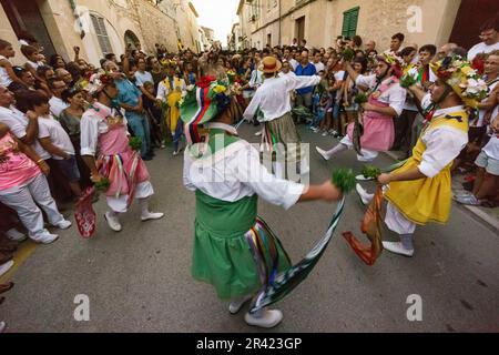 Cossiers de Montuïri, grupo de danzadores,Montuïri, Islas Baleares, Spagna. Foto Stock