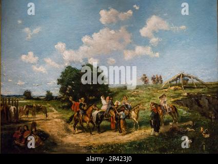 Jean León Pallière, camino al reñidero, óleo sobre tela, Museo Nacional de Bellas Artes (MNBA), Buenos Aires, repubblica Argentina, cono sur, Sud America. Foto Stock