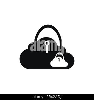 Icona sicurezza cloud. Sicurezza e protezione. Design piatto Illustrazione Vettoriale