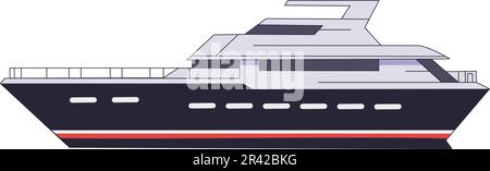 Rappresentazione vettoriale isolata in yacht in tecnica piatta Illustrazione Vettoriale