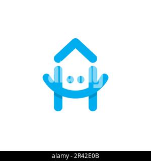 Logo Smile Home design semplice e divertente Illustrazione Vettoriale