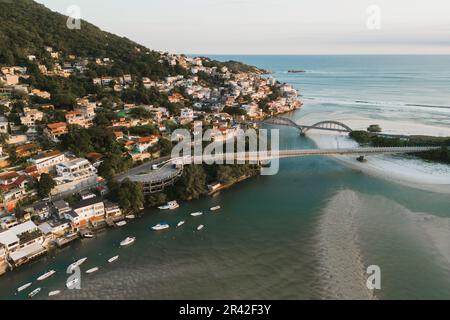 Veduta aerea di barra de Guaratiba sulla Costa di Rio de Janeiro, Brasile Foto Stock