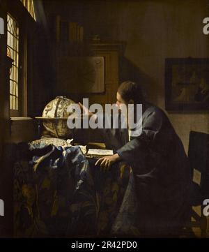 L'astronomo dipinto dal pittore olandese dell'età dell'oro Johannes Vermeer nel 1668 Foto Stock