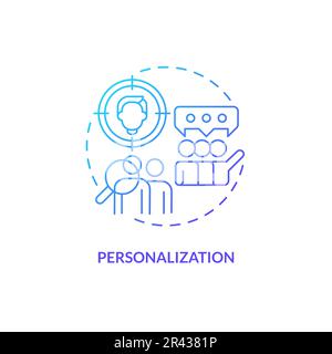 Icona del concetto di gradiente blu di personalizzazione Illustrazione Vettoriale