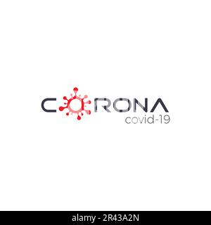 Logo Corona. Illustrazione vettoriale dell'icona di Covid. Virus Corona Illustrazione Vettoriale