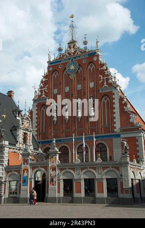 Blackhead House, Stati baltici, Europa, Melngalvju Nams, Piazza del Municipio, Ratslaukums, Città Vecchia, riga, Lettonia Foto Stock