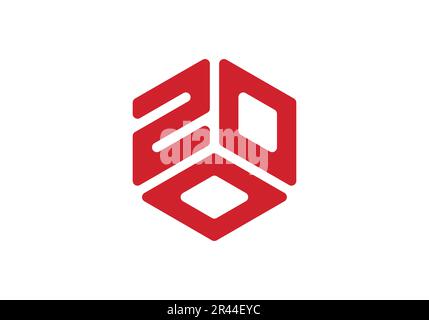 ZOO Initial Monogram Letter 200 Logo Design modello vettoriale z o Cube Polygon Letter Logo Design Illustrazione Vettoriale