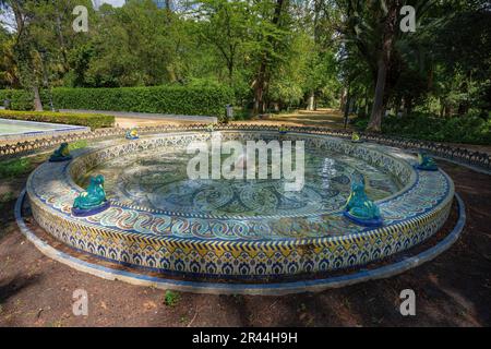 Fuente de las Ranas (Fontana delle rane) al Parco Maria Luisa - Siviglia, Andalusia, Spagna Foto Stock