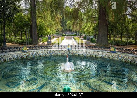 Fuente de las Ranas (Fontana delle rane) al Parco Maria Luisa - Siviglia, Andalusia, Spagna Foto Stock
