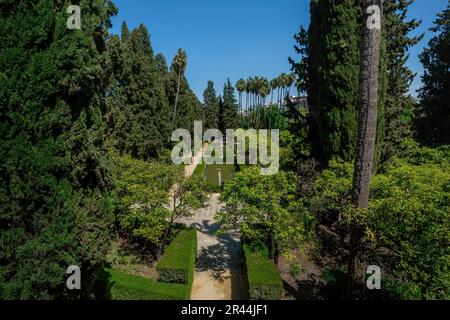 Giardino dei Poeti (Jardín de los Poetas) a Alcazar (Palazzo reale di Siviglia) - Siviglia, Andalusia, Spagna Foto Stock