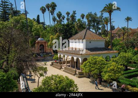 Padiglione Carlo V ai Giardini dell'Alcazar (Palazzo reale di Siviglia) - Siviglia, Andalusia, Spagna Foto Stock