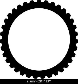 Bicicletta pneumatico bicicletta pneumatico moto moto parti ruota gomma mescola icona nero colore vettore illustrazione immagine piatta stile semplice Illustrazione Vettoriale