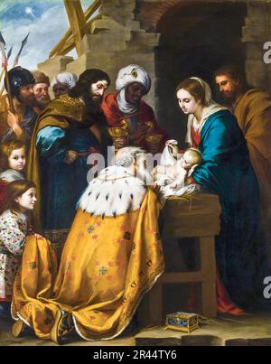 Bartolomé Esteban Murillo, Adorazione dei Magi, pittura 1655-1660 Foto Stock