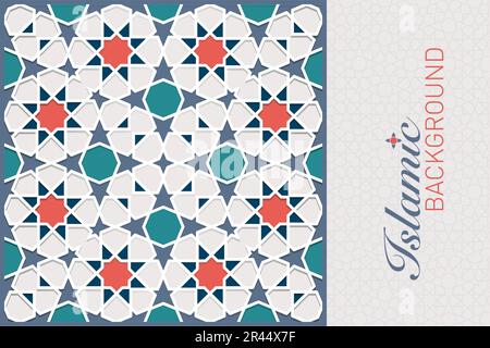 Motivi in stile arabo senza cuciture. Motivi geometrici islamici decorativi, collezione di sfondo, sfondo immagine vettoriale ornamento islamico Illustrazione Vettoriale