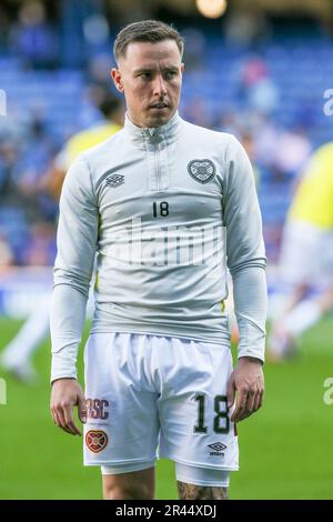 Barrie McKay, attualmente in gioco come avanti per Heart of Midlothian, una squadra di calcio della Scottish Premiership. Immagine acquisita durante una sessione di formazione. Foto Stock