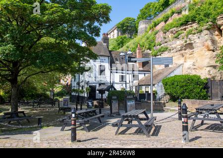 YE Olde Trip to Jerusalem Pub a Nottingham City, Nottinghamshire, Inghilterra, Regno Unito Foto Stock