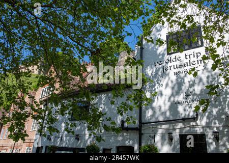 YE Olde Trip to Jerusalem Pub a Nottingham City, Nottinghamshire, Inghilterra, Regno Unito Foto Stock