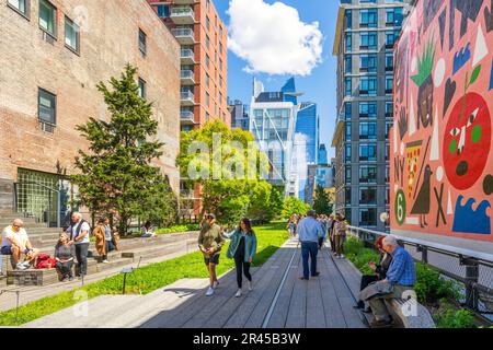 The Highline, Public Elevated New York City Park, Chelsea, Meatpacking District, Manhatten, New York City, NY, Stati Uniti d'America Foto Stock