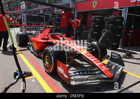 Montecarlo, Principato di Monaco. 26th maggio, 2023. Circuit de Monaco, Montecarlo, Principato di Monaco, 26 maggio 2023, Scuderia Ferrari durante il Gran Premio di Monaco 2023 - Venerdì - Libere 1 e Libere 2 - Campionato Formula 1 Credit: Live Media Publishing Group/Alamy Live News Foto Stock