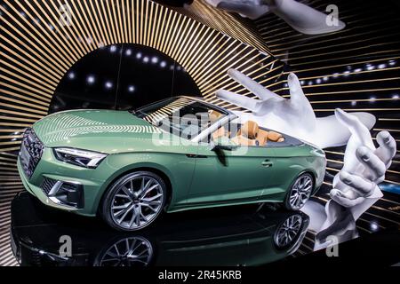 Francoforte sul meno, Germania. 10th Settembre 2019. Frankfurt International Motor Show 2019, IAA, Internationale Automobilil Ausstellung: Audi A5 40 TDI quattro cabriolet. Credito: Christian Lademann Foto Stock