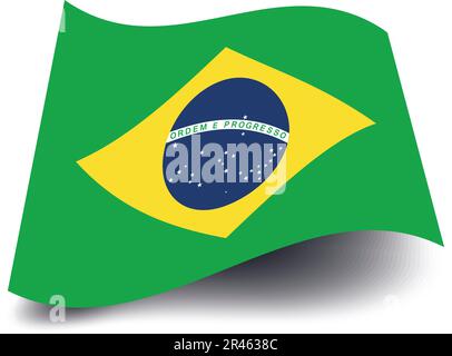 Bandiera del Brasile Bandiera Nazionale Brasiliana Illustrazione Vettoriale
