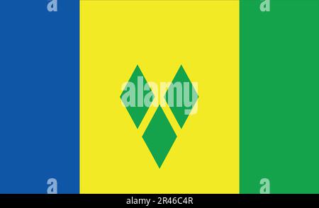 Saint Vincent e Grenadine Flag Design Illustrazione Vettoriale