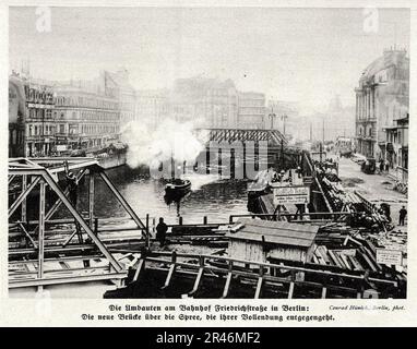 Umbauten am Bahnhof Friedrichstraße a Berlino, 1913 Foto Stock