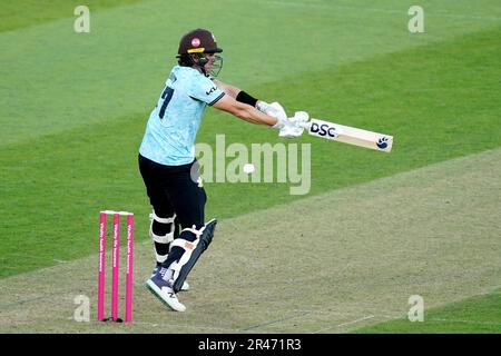 Sean Abbott di Surrey durante la partita Vitality Blast T20 al Kia Oval, Londra Data foto: Venerdì 26 maggio 2022. Foto Stock