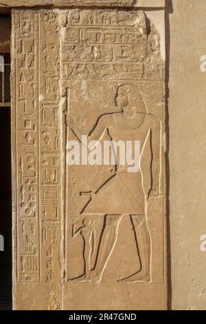 Ingresso a Mastaba del Visir Mereruka a Saqqara, vicino al Cairo, Egitto Foto Stock