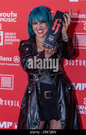 Heavy Music Awards, OVO Arena Wembley, Regno Unito. 26th maggio 2023. Charlotte Sands, vincitore del premio Best Breakthrough Album Award al Heavy Music Awards 2023, ospitato all'OVO Arena Wembley Photo di Amanda Rose/Alamy Live News Foto Stock