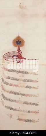 Scribe sconosciuto - Berat (garanzia imperiale che concede un privilegio) del sultano Ahmed III (r. 1703-1730) Foto Stock