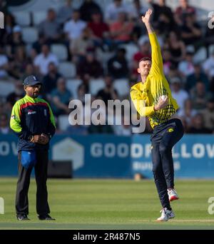 Northampton 26 maggio: Ashton Turner di Durham Cricket in azione durante la partita Blast di Vitality T20 tra Northamptonshire Steelbacks e Durham Cricket al County Ground Northampton il 26 maggio 2023 Northampton Inghilterra . Credit: PATRICK ANTHONISZ/Alamy Live News Foto Stock