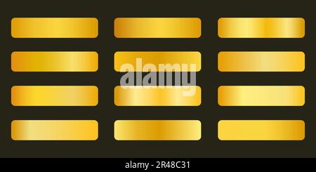 Set sfumatura metallizzata oro per Vector Design Illustrazione Vettoriale