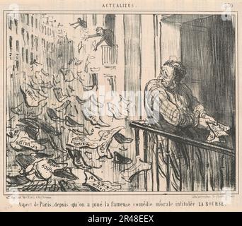 Aspect de Paris, depuis qu'on a joue..., 19th Century.Aspects di Parigi, dal momento che abbiamo giocato la famosa commedia morale intitolata la Borsa Foto Stock